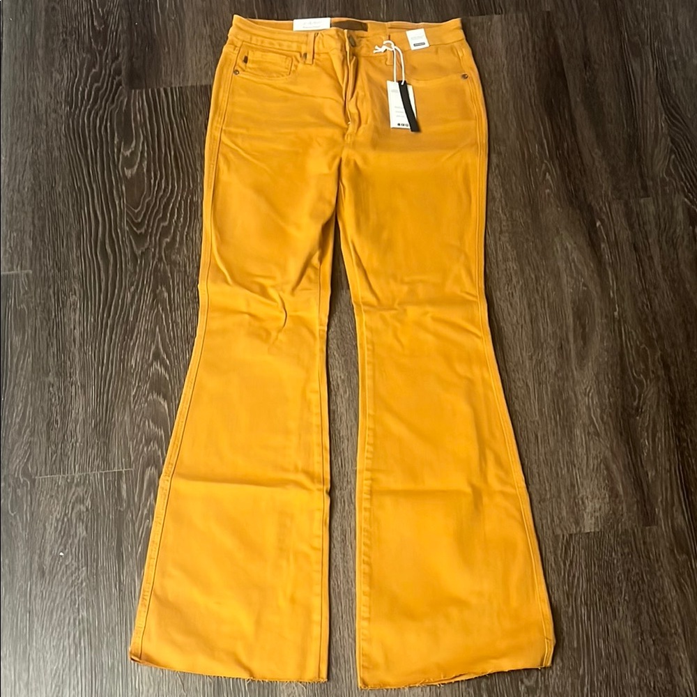 Women's Flare Jeans in Mustard Yellow